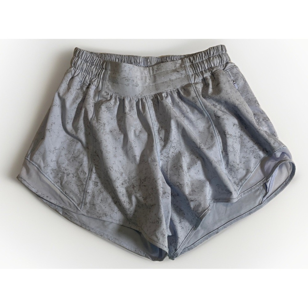 Lululemon Hotty Hot Short Long 4" Blue Running Gym Brief Lined,Pockets,size 4.
